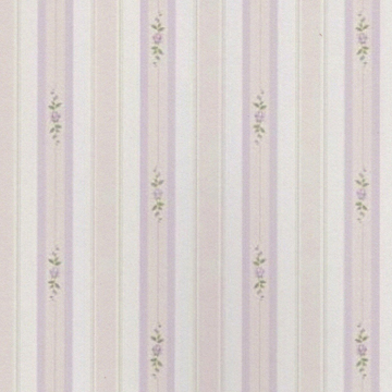 1:12, 1" Scale Dollhouse Miniature Wallpaper Rosebud Stripes (3 sheets)