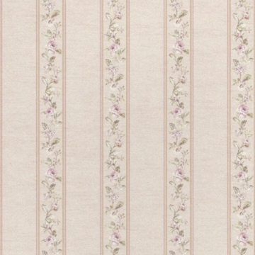 1:12, 1" Scale Dollhouse Miniature Wallpaper Beige Floral Stripe (3 sheets)