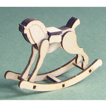 1:24, 1/2" Scale Dollhouse Miniature Furniture Kit -Rocking Horse H407