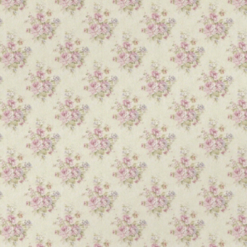 1:24, 1/2" Scale Dollhouse Miniature Wallpaper Pink & Green Floral (3 SHEETS)