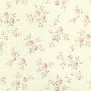 1:12, 1" Scale Dollhouse Miniature Wallpaper Pink Roses/Ivory (3 sheets)