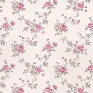1:12, 1" Scale Dollhouse Miniature Wallpaper Pink Floral (3 sheets)