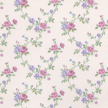 1:12, 1" Scale Dollhouse Miniature Wallpaper Pink & Purple Floral (3 sheets)