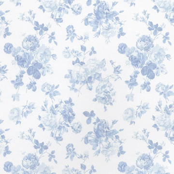 1:12, 1" Scale Dollhouse Miniature Wallpaper Large Blue Roses (3 sheets)