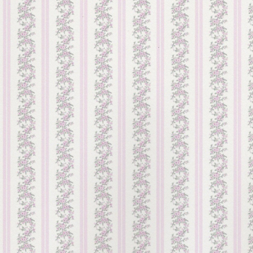 1:12, 1" Scale Dollhouse Miniature Wallpaper Pink Floral Stripe (3 sheets)